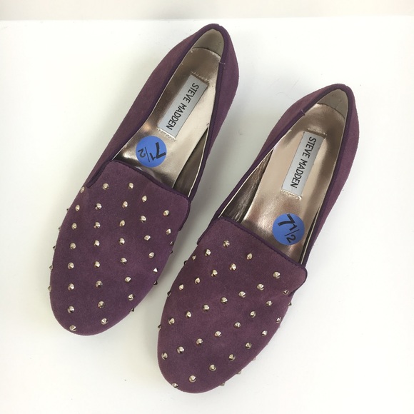 Steve Madden Shoes - Steve Madden Studded Loafers in Eggplant 7.5